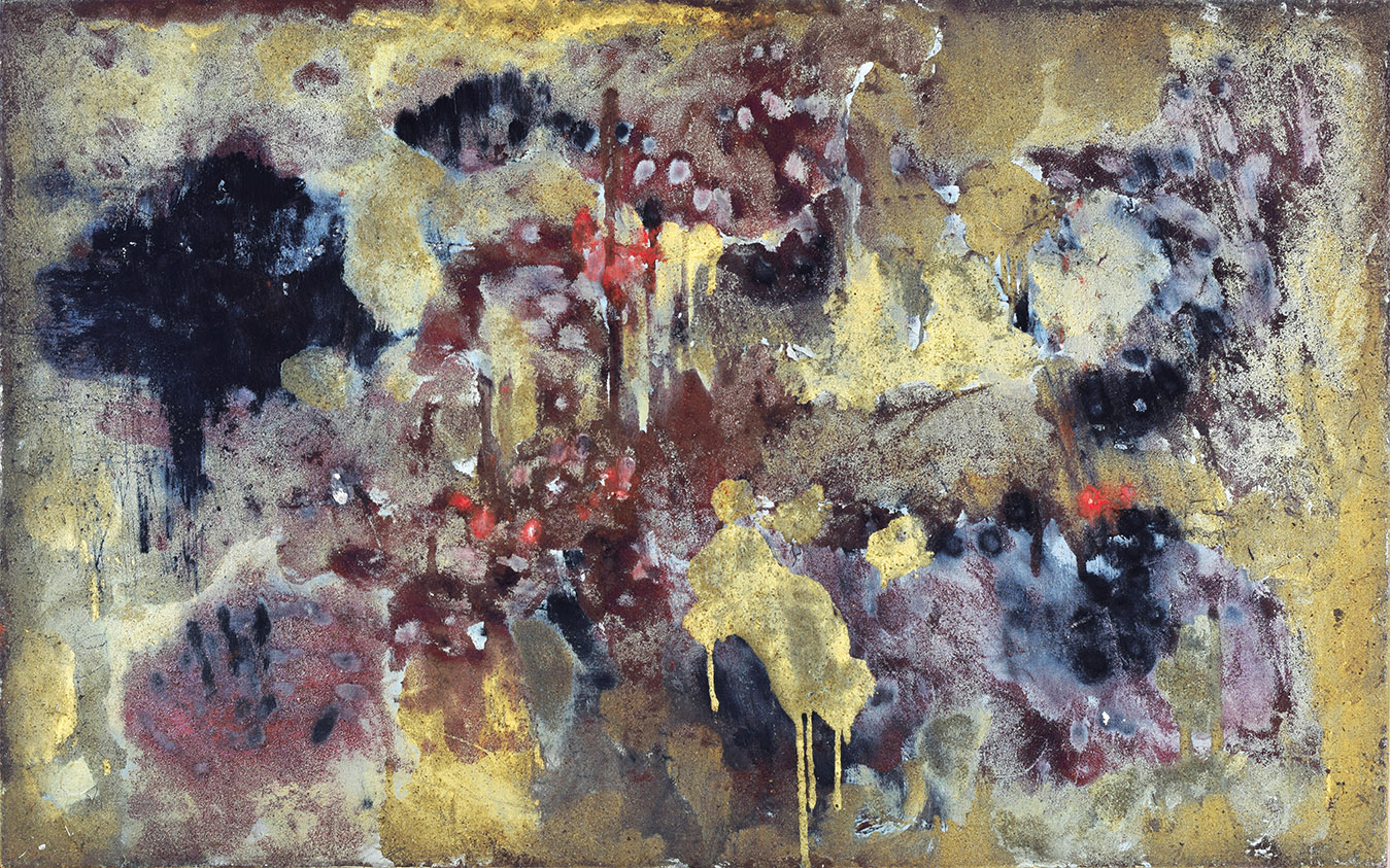 Anne Bournas - Pourpre - 2014 - 73,5 X 116,5 cm - huile, sable, pigments sur toile