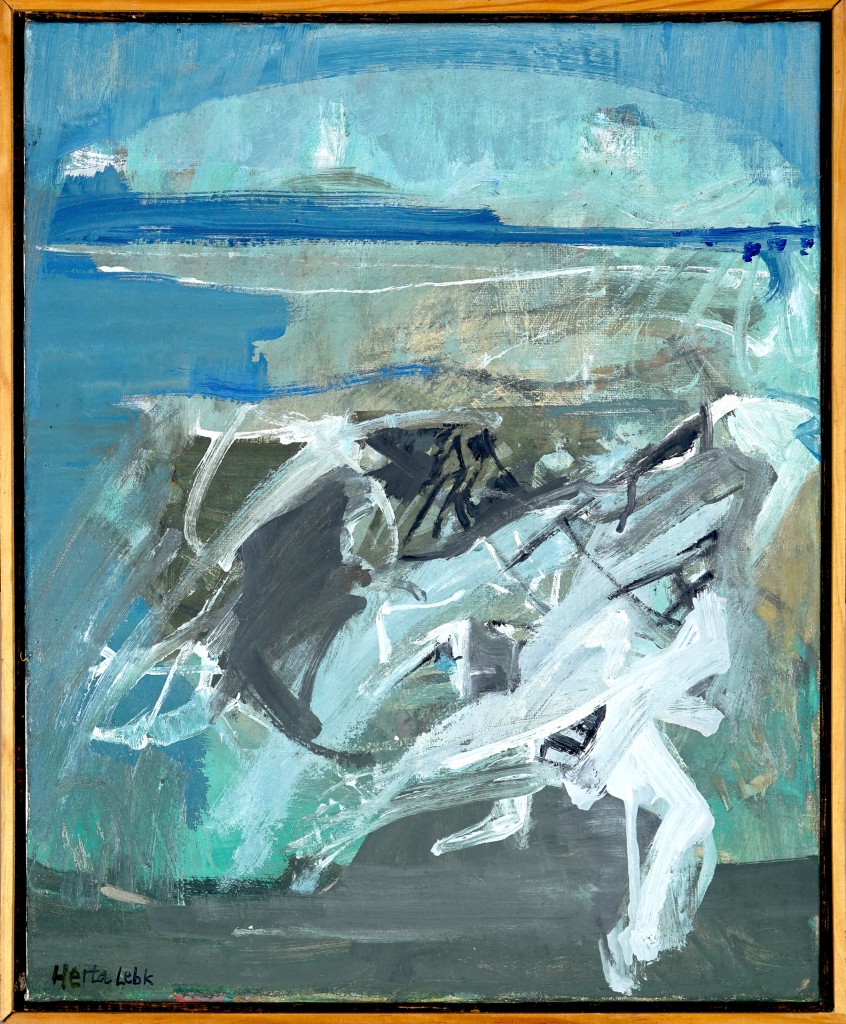 Herta LEBK - "Marée bleue" - Huile sur toile - 41x33 cm - 1996