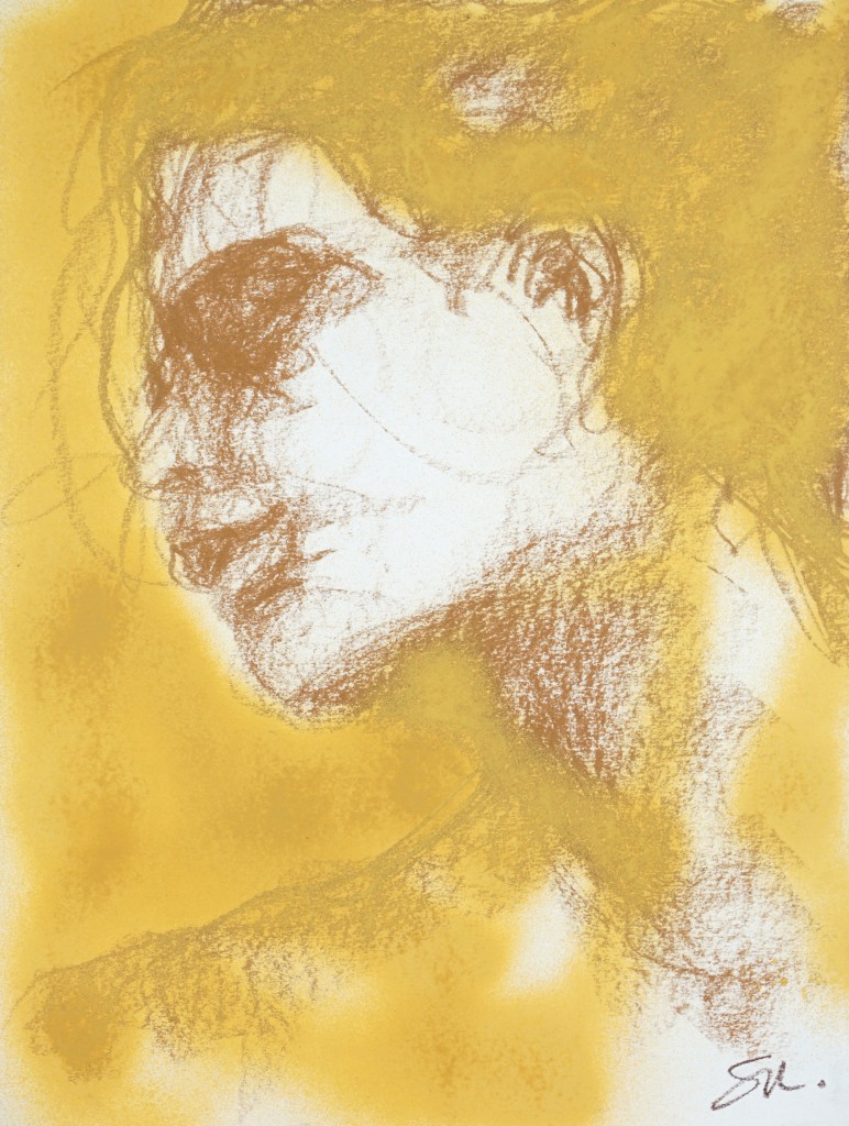 Visage 2 - Encre et pastel sur papier - 40 X 30 cm - 2006