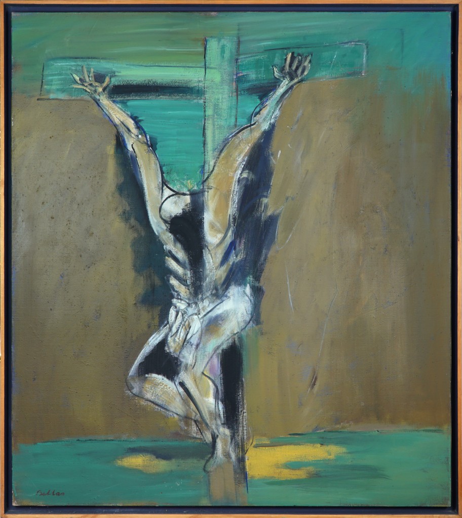 Claude BELLAN - "Crucifixion verte" - 113 x 100 cm - 1999 - huile sur toile - 2800€