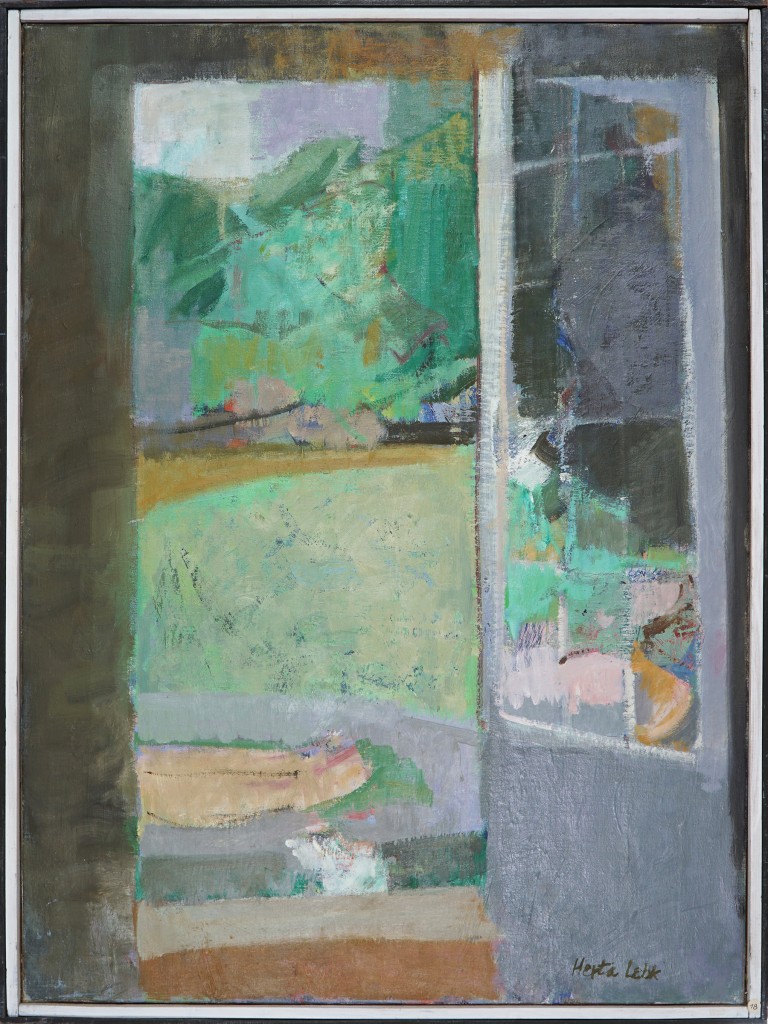 Herta LEBK - "Porte ouverte" - Huile sur toile - 100x81 cm - 1984