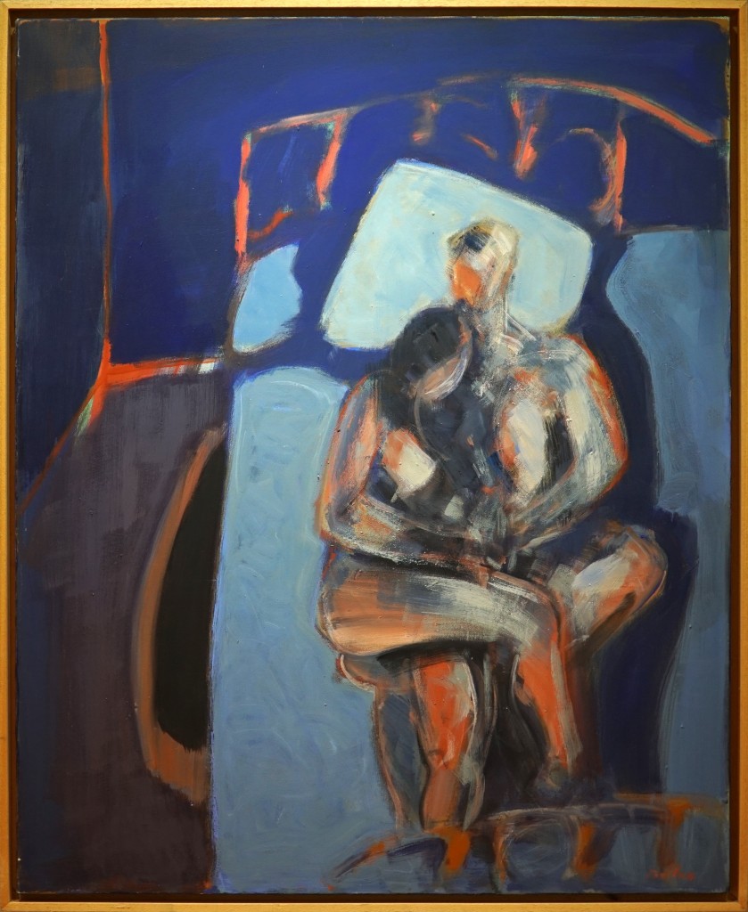 Claude BELLAN - "Le lit bleu" - 100 X 81 cm - Résine acrylique et pigments - 1998 - 2500€