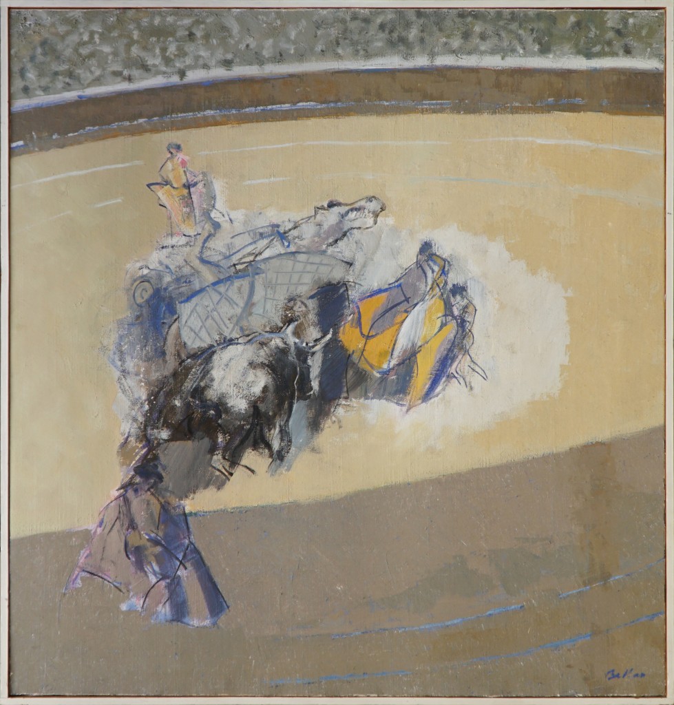 Claude BELLAN – Le Cheval à terre – huile sur toile – 110 x 100 cm – 1983