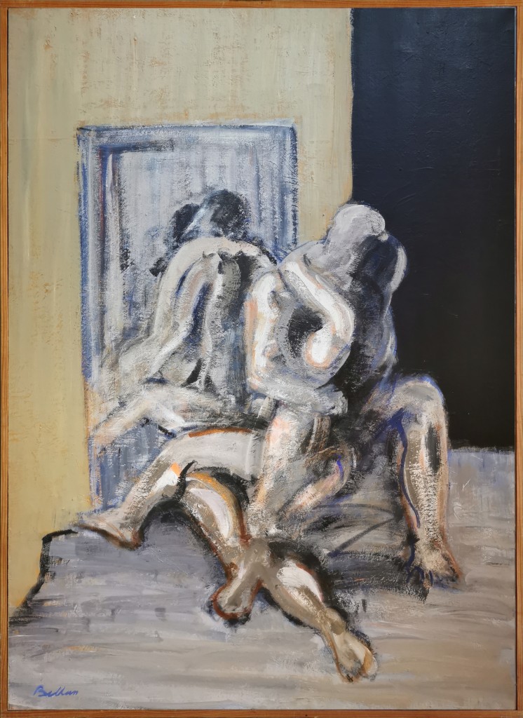 Claude BELLAN – Le baiser au miroir III - huile sur toile – 100 x 73 cm – 1987