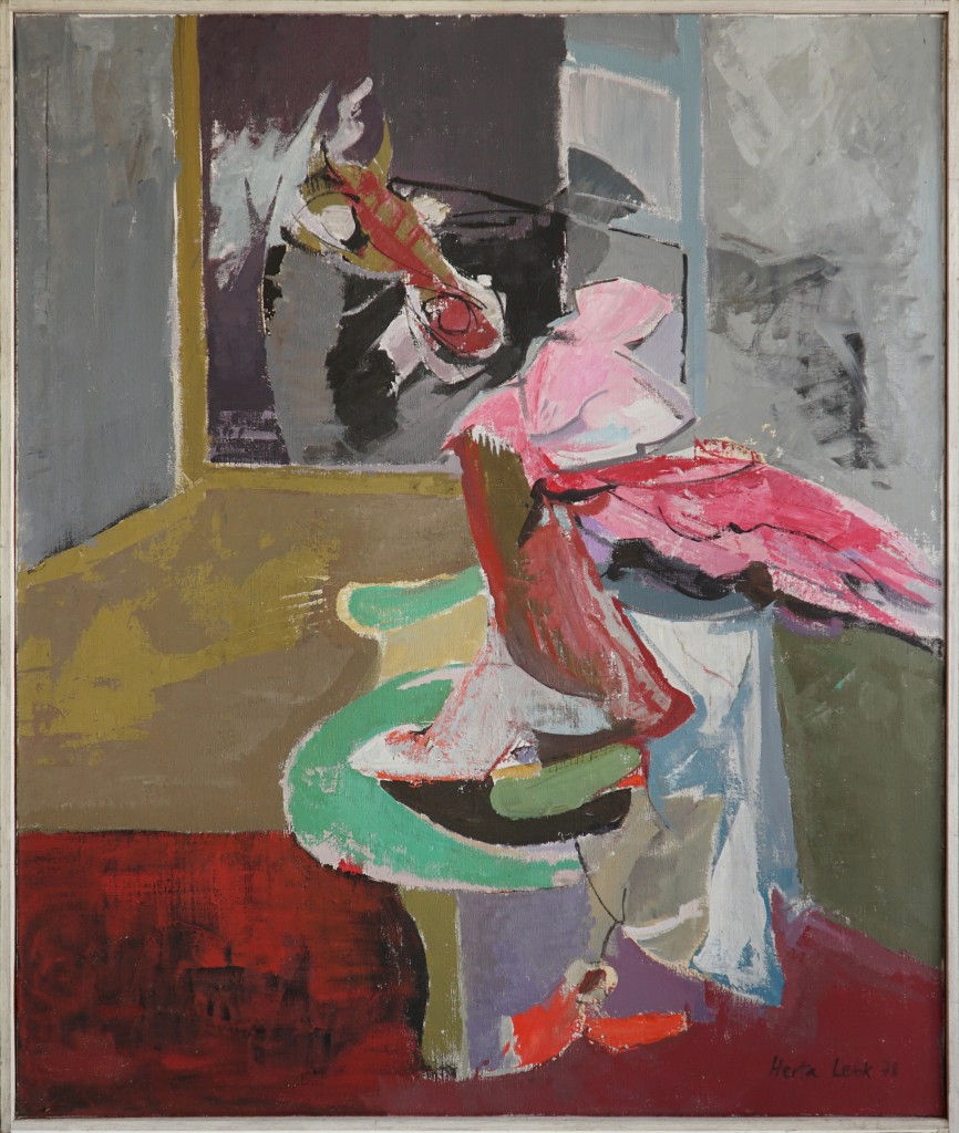 Herta LEBK – Le cheval à la fenêtre – huile sur toile – 105 x 89 cm – 1978